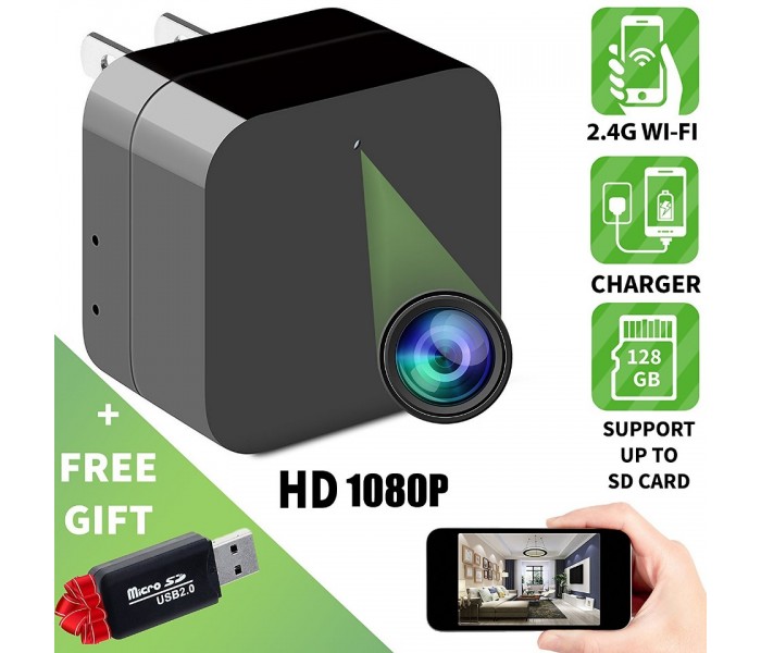 Κρυφή κάμερα- φορτιστής με απομακρυσμένη πρόσβαση μέσω wifi 1080P